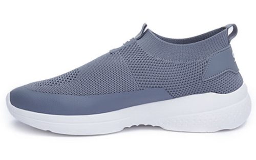 Fame Roots Grey Wolves sneaker in grey with white sole, breathable mesh design, side view.