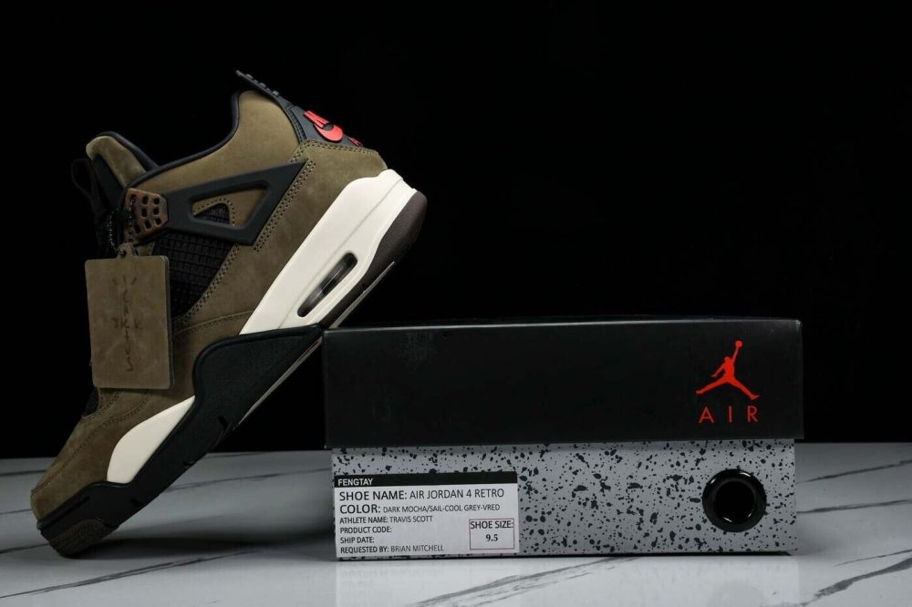 Travis Scott AJ4 Retro 'Olive Mocha' (Friends & Family) - Image 27