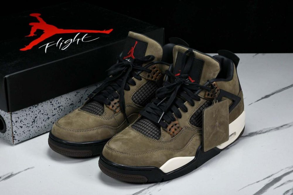 Travis Scott AJ4 Retro 'Olive Mocha' (Friends & Family) - Image 23